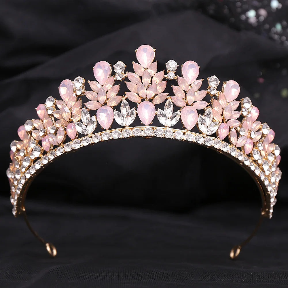 
                      
                        Princess Opal Pink Crown Bridal  Wedding Hair Accessory
                      
                    