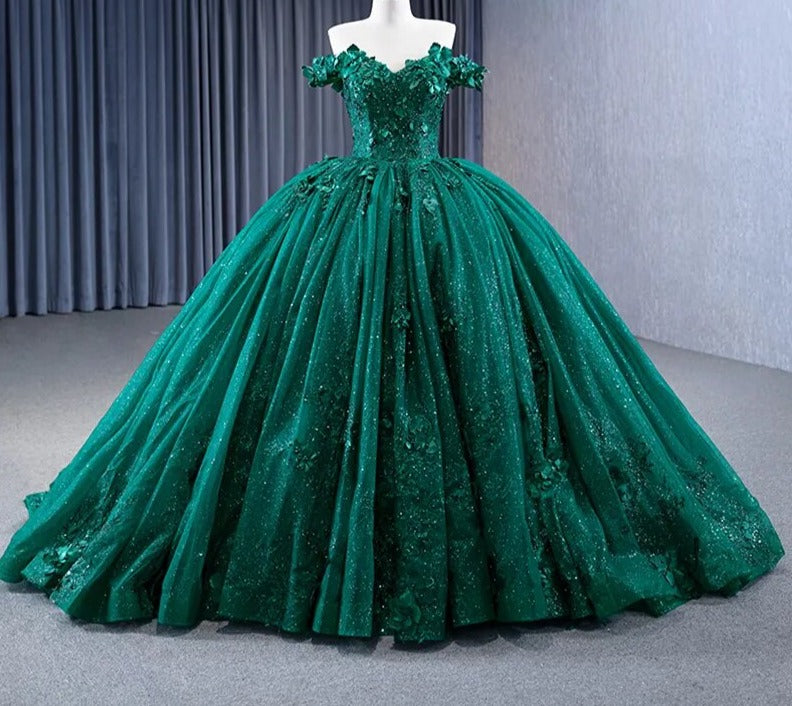 Green Sweetheart Ball Gown Prom Dress With Cape S13179 – Simplepromdress