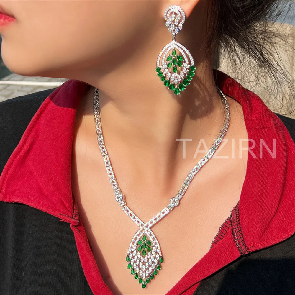 
                      
                        Faux Emerald Cubic Zirconia 2PCS Wedding Jewelry Set  for Women
                      
                    