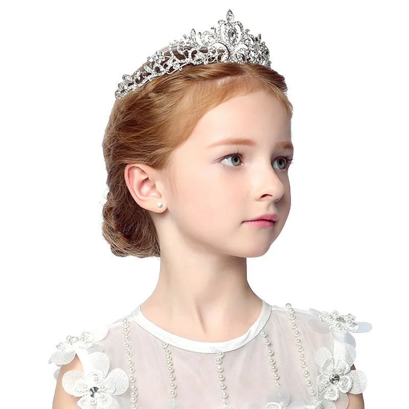Girls Princess Tiara Petite Party Crown Hair Accessory, transform your little one into royalty with this enchanting crystal rhinestone tiara!