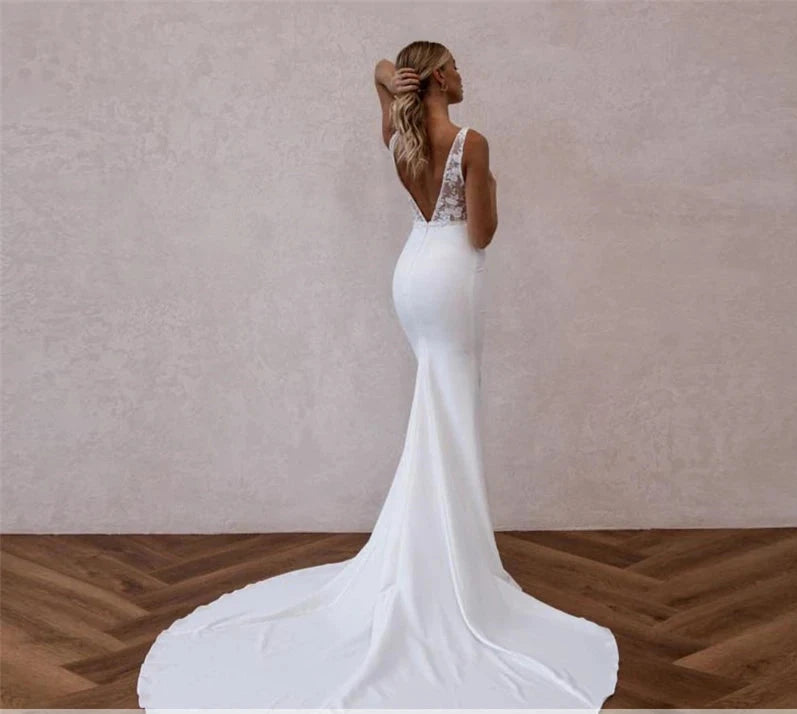 
                      
                        Boho Lace Mermaid Wedding Dress Elegant Bridal Gown
                      
                    