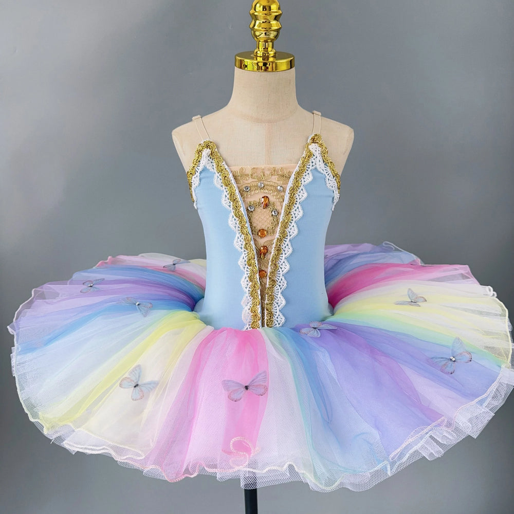 Rainbow Color Ballerina Ballet Dress Performance Dancing Costumes