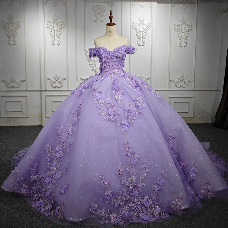 
                      
                        Ball Gown Quinceañera Dress 3D Flower
                      
                    