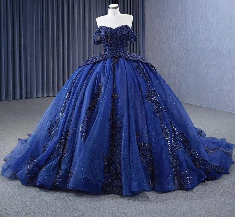 Blue Ball Gown Quinceañera Dress