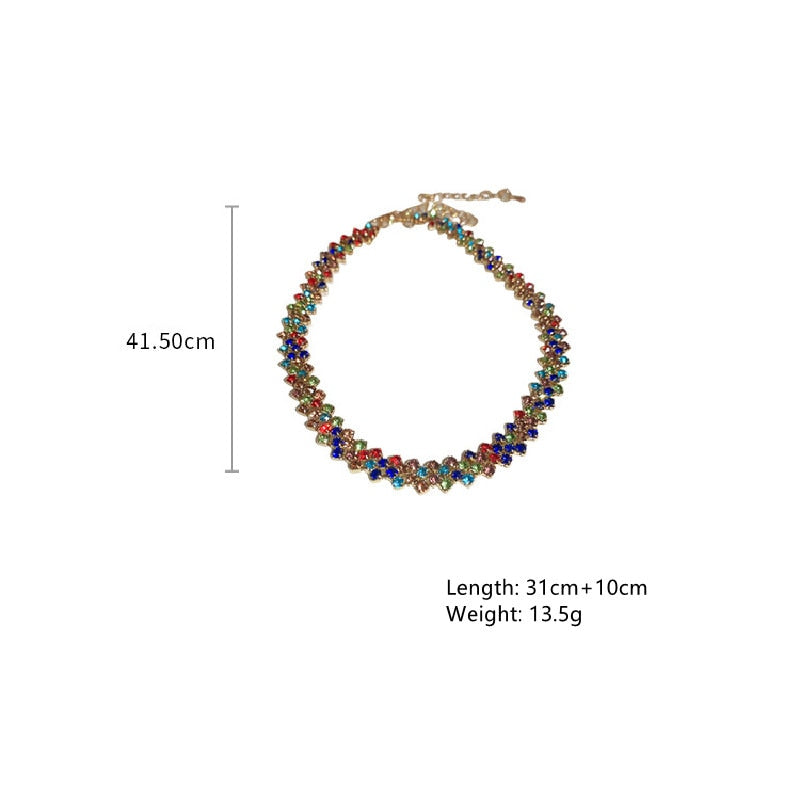 
                      
                        Fashion Colorful Rhinestone Chokers Geometric Crystal Necklaces
                      
                    