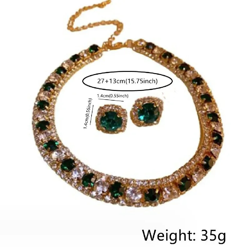 
                      
                        Crystal Jewelry set with necklace and earrings on a light background
                      
                    