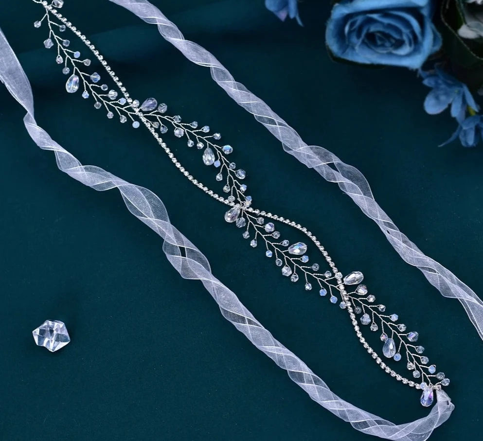 Clear Crystal Thin Bridal Belt Rhinestone Wedding Dress Accessories