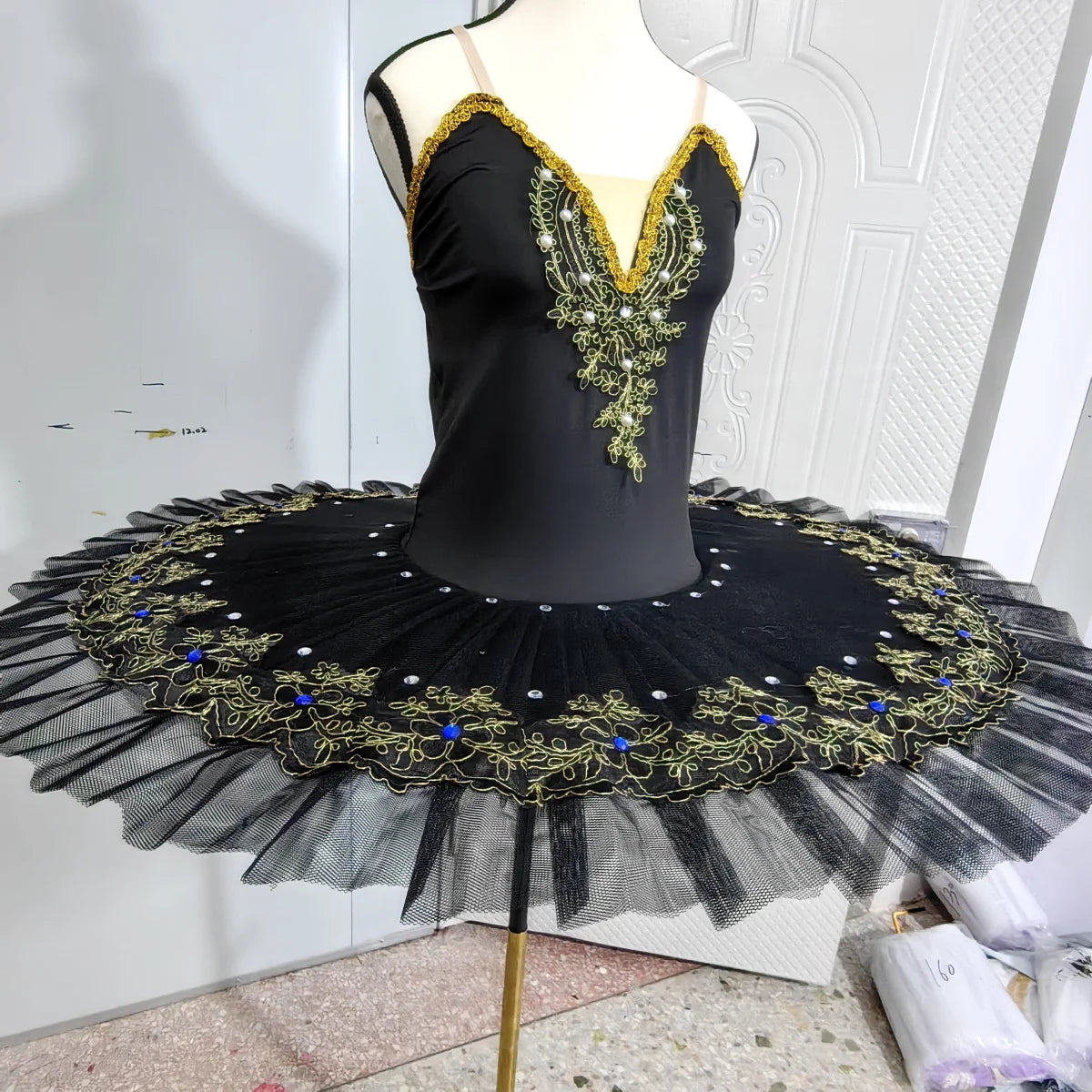 Black Professional Ballet Tutus For Girls Dance Pancake Ballerina Costume