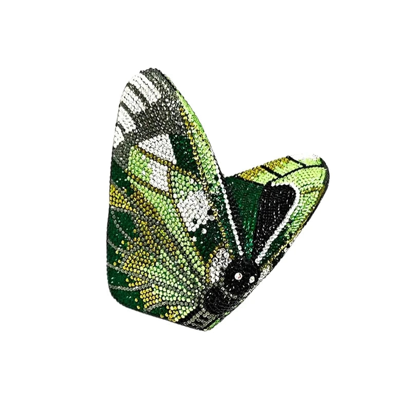 
                      
                        Colorful butterfly-shaped clutch bag mini purse for formal events with crystal beadwork 
                      
                    