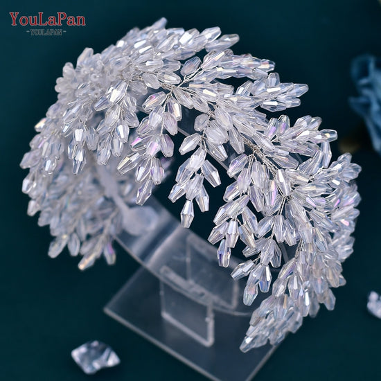 Load image into Gallery viewer, Crystal Crown Hair Accessories Luxury Headdress Flower Pageant Headwear
