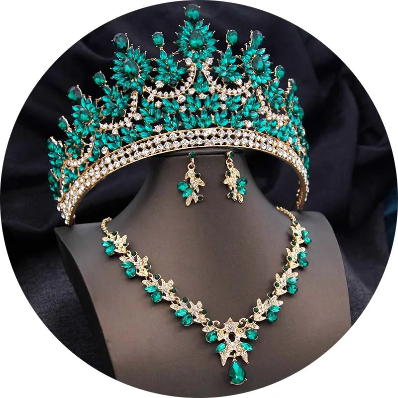 
                      
                        Big Tiara Jewelry Sets Crown Necklace And Earrings Accessories
                      
                    