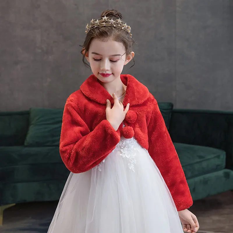 
                      
                        Girls Faux Fur Winter Wedding Party Shrug Bolero Coat
                      
                    