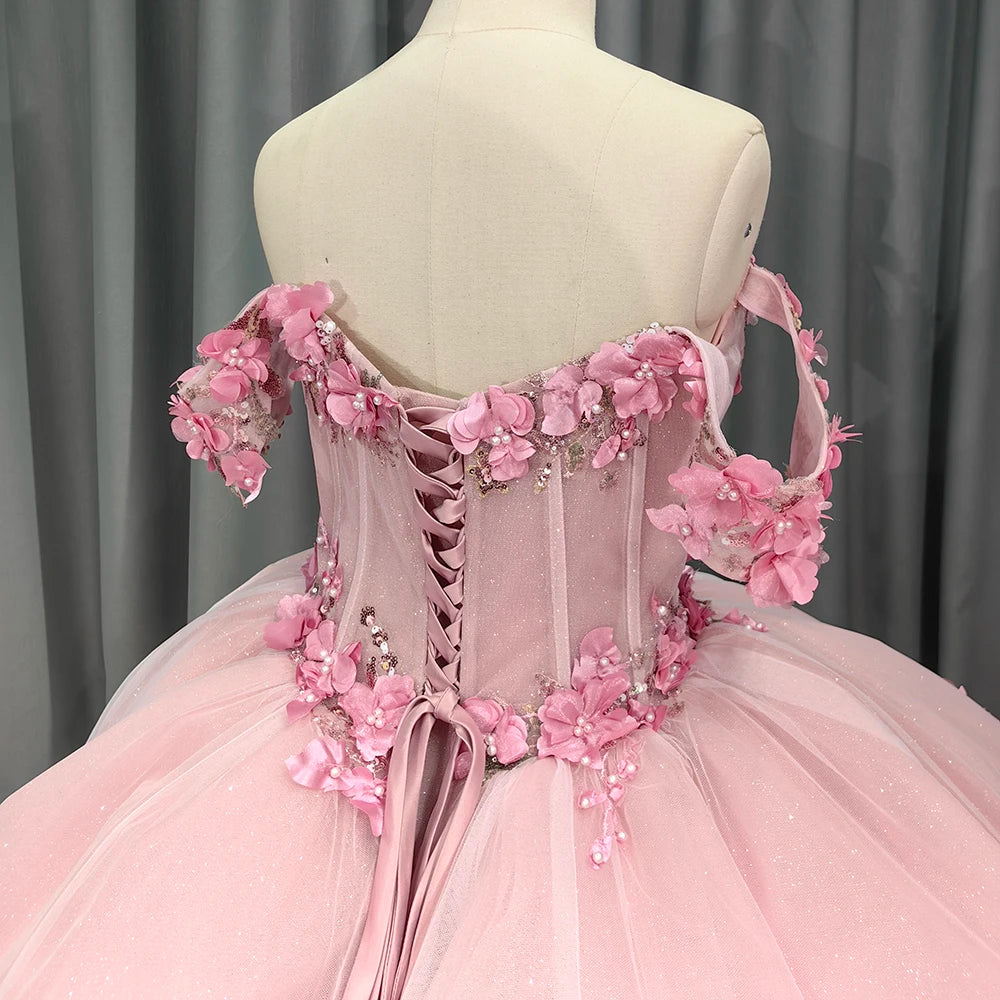 
                      
                        Pink Flower Quinceanera Dress
                      
                    