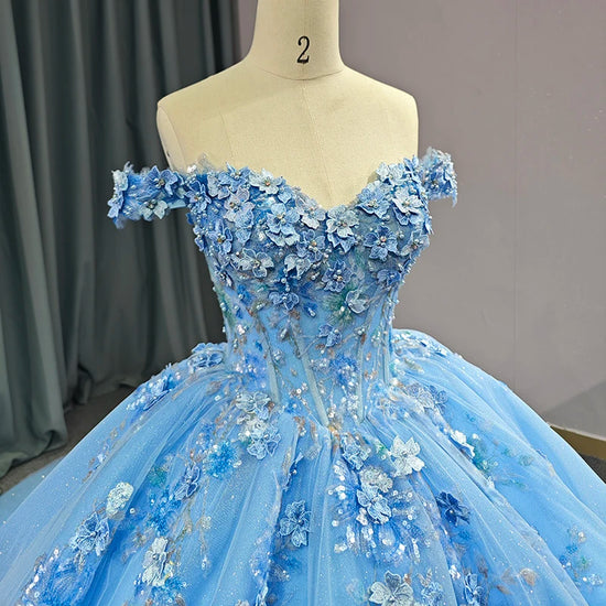 Blue Quinceañera Dress – TulleLux Bridal Crowns & Accessories