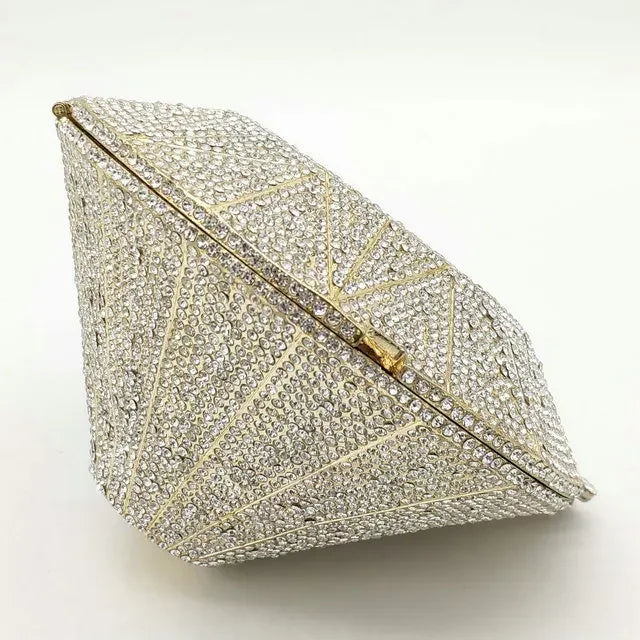 
                      
                        Diamond Shape Crystal Evening Clutch Bags Wedding Purses Party Handbag, elevate your evening ensemble with this exquisite diamond-shaped crystal clutch. C
                      
                    