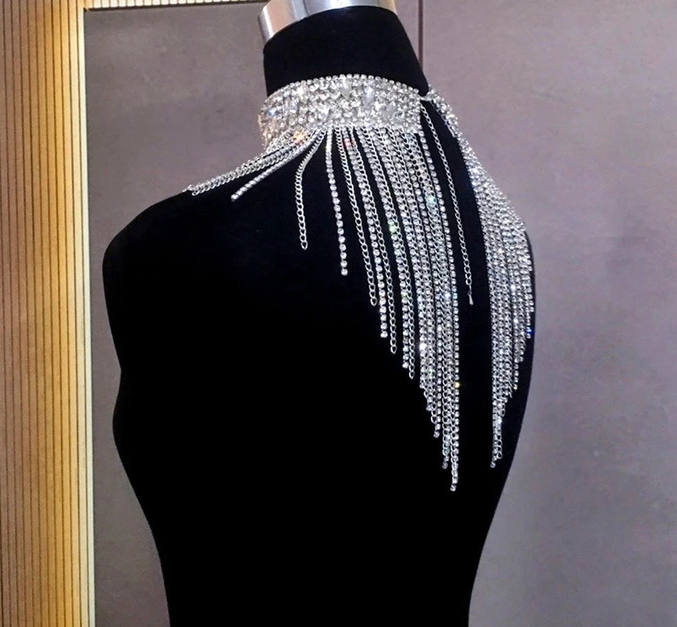 
                      
                        Fashion Ladies Crystal Fringe Necklace Party Wedding Event Accessory
                      
                    