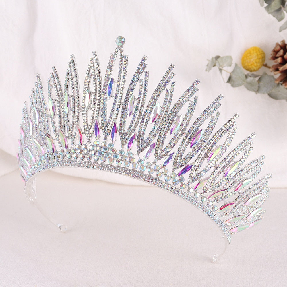 Big Crystal Bridal Tiaras Crown Headband Wedding Hair Jewelry Accessories