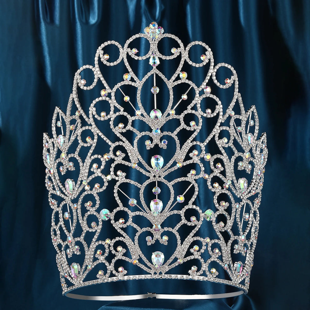 Tall Crystal Queen Tiara Pageant Crown for Pageant Party Hair Accessory