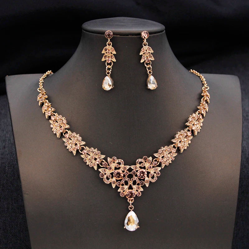 
                      
                        Royal Queen Champagne Tiara Crown Bridal Jewelry Sets for Women Jewelry Accessories
                      
                    