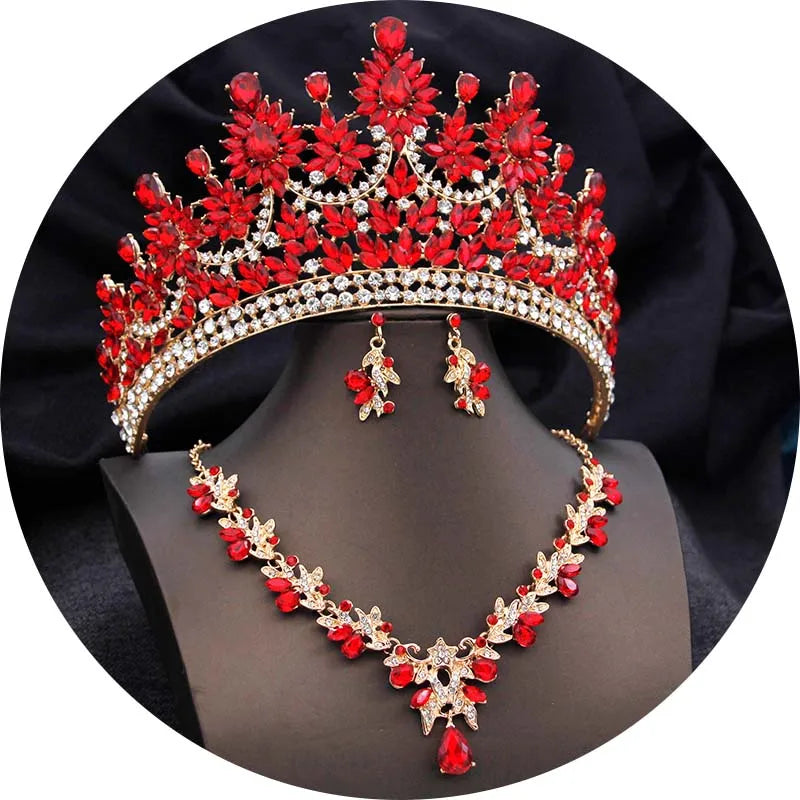 
                      
                        Big Tiara Jewelry Sets Crown Necklace And Earrings Accessories
                      
                    