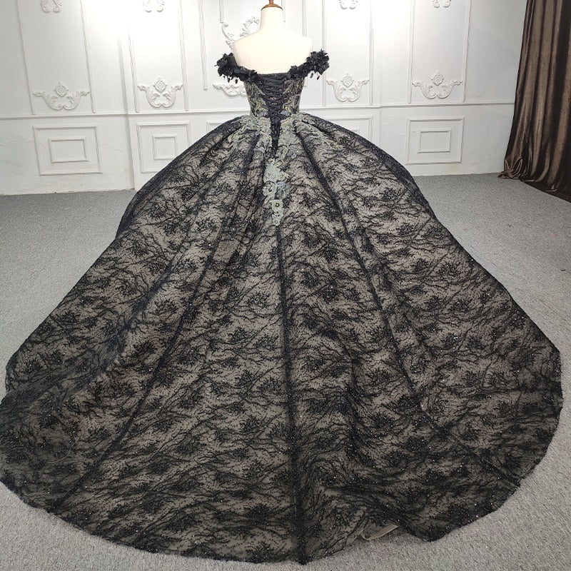 Quinceanera Black Ball Gown Dress