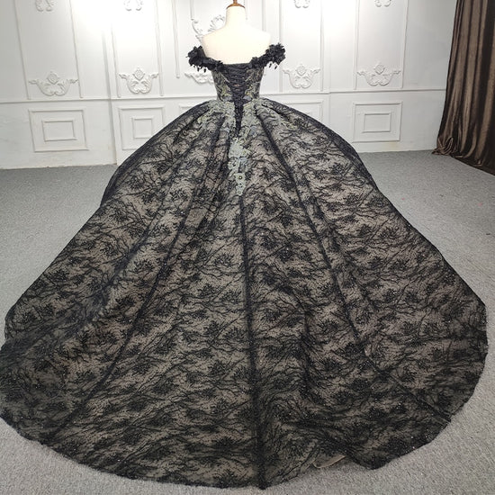 Load image into Gallery viewer, Quinceanera Black Ball Gown Dress
