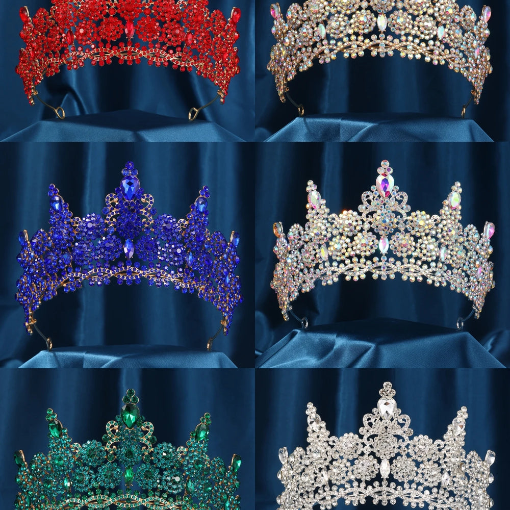 Crystal Rhinestone Prom Diadem Crown For Women Tiara Jewelry Hair Accessories