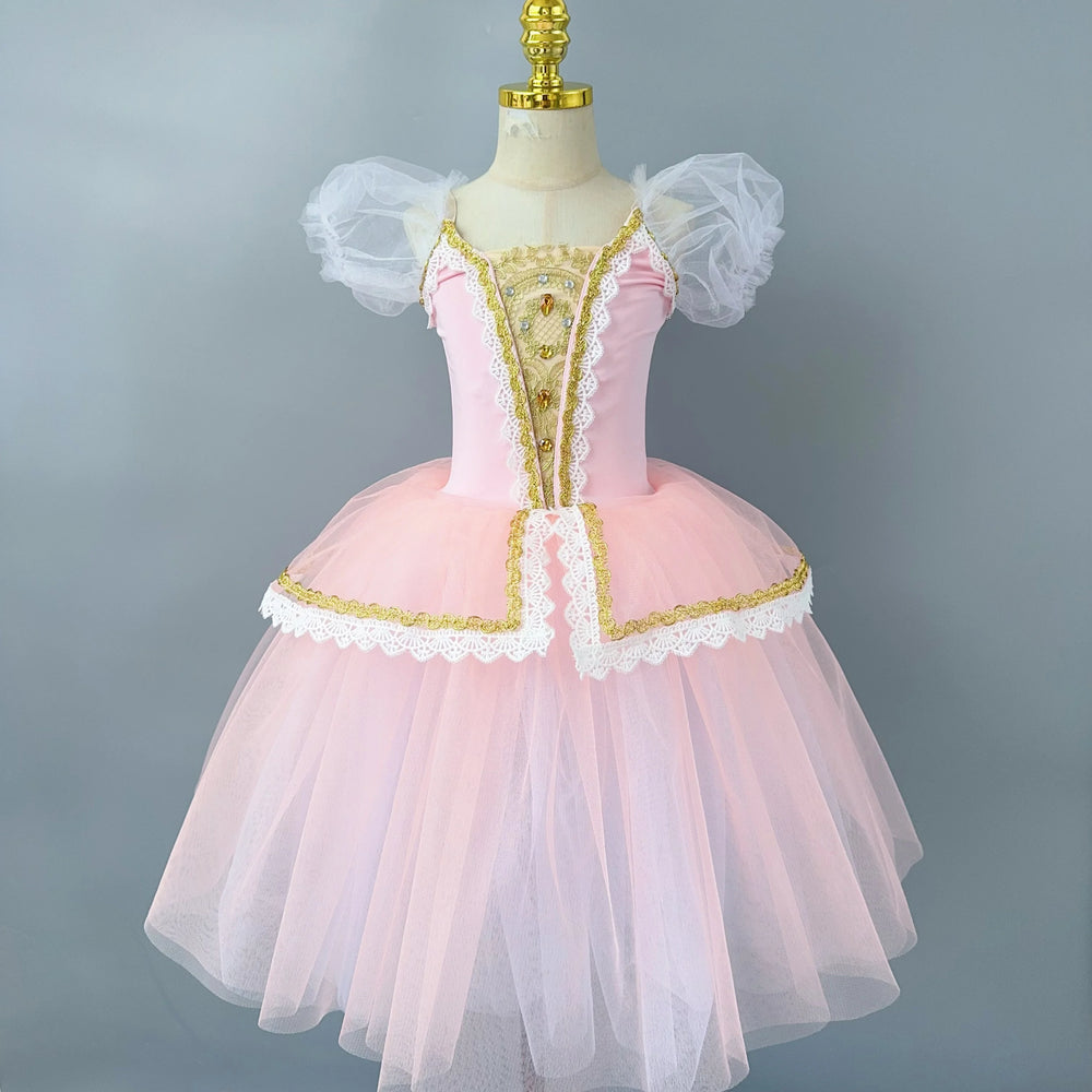 Kids Professional Long Tulle Tutu Ballet Dress Girls Ballerina Dance Costume