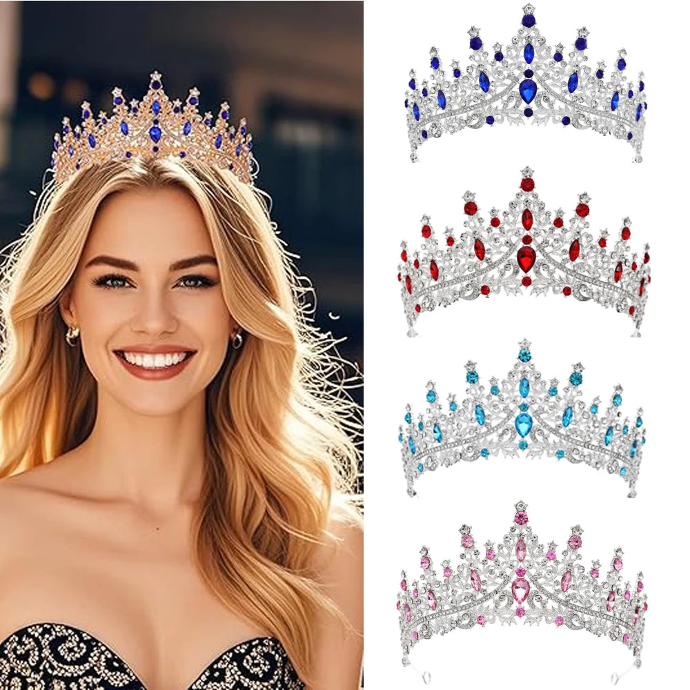 
                      
                        Woman wearing a tiara with additional tiaras displayed on a white background
                      
                    