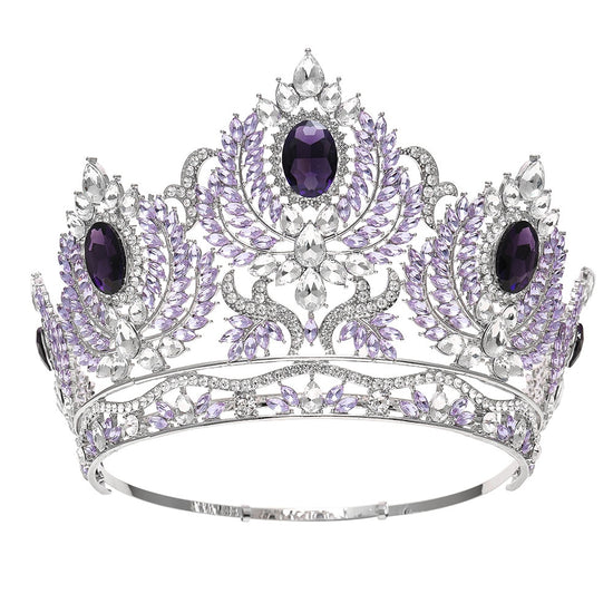 European Pageant Crystal Round Tiaras Crystal Beauty Pageant Accessories