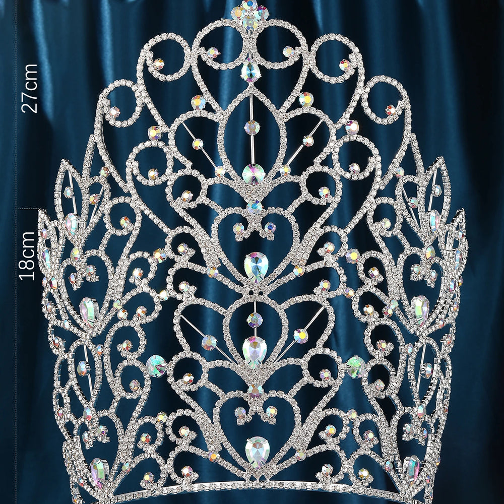 
                      
                        Tall Crystal Queen Tiara Pageant Crown for Pageant Party Hair Accessory
                      
                    