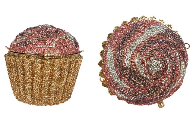 
                      
                        Mini Cupcake Clutch Evening Bag Crystal Handbag Party Purse
                      
                    