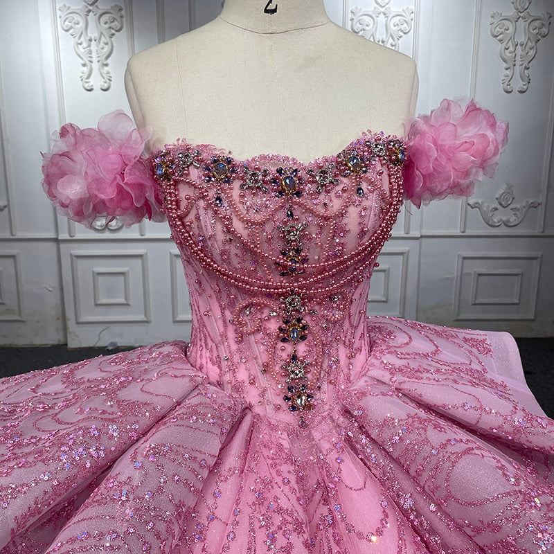 
                      
                        Luxury Quinceanera Dress With Sequins Short Sleeve Chapel Train
                      
                    