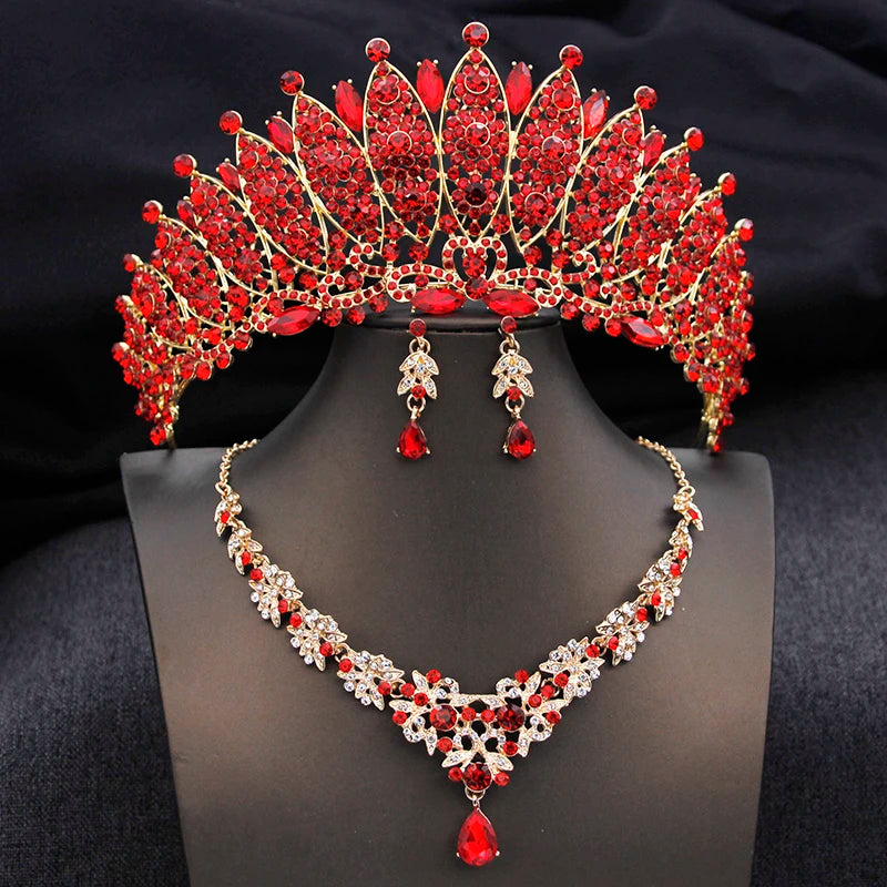 
                      
                        Royal Queen Champagne Tiara Crown Bridal Jewelry Sets for Women Jewelry Accessories
                      
                    