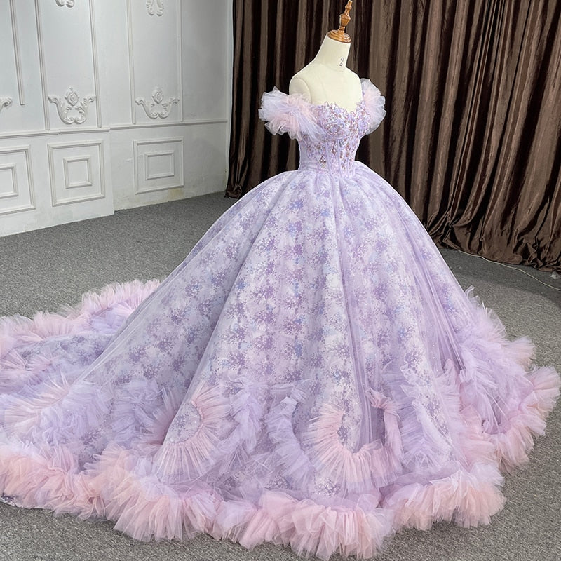 Purple Ball Gown Wedding Dresses