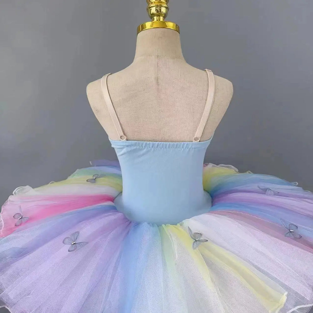 Rainbow Color Ballerina Ballet Dress Performance Dancing Costumes