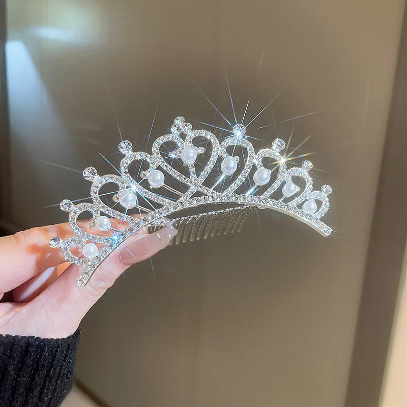 
                      
                        Girls princess tiara crowns in a variety of styles, crystal tiaras on metal frame, pageant, prom, party events.
                      
                    