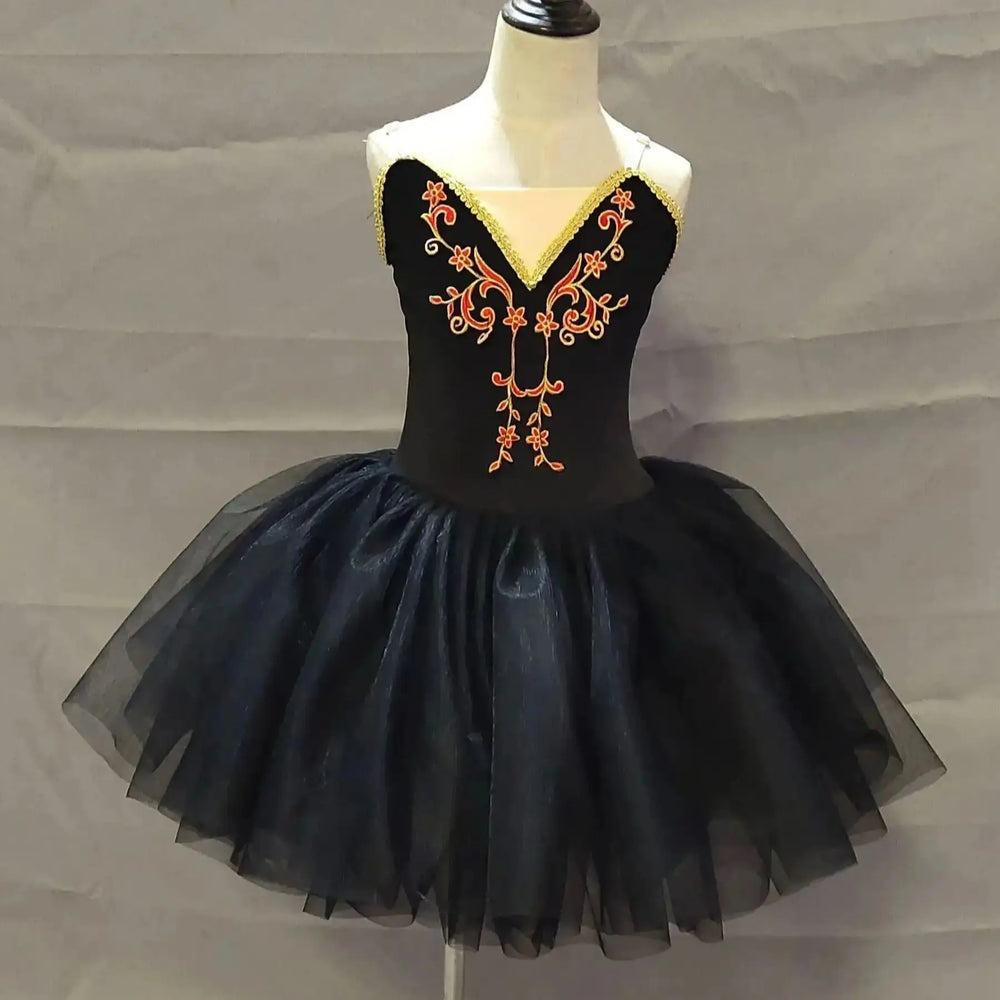 Girls Black  Ballet Tutu Dress For Performance Costume Ballerina Dress