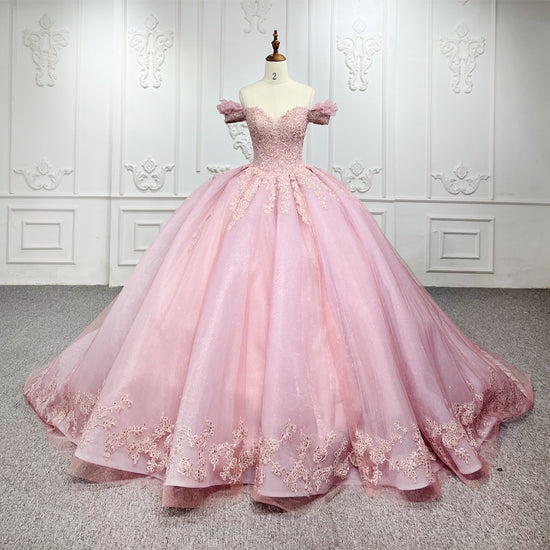 Load image into Gallery viewer, Exquisite Pink Ball Gown Dress
