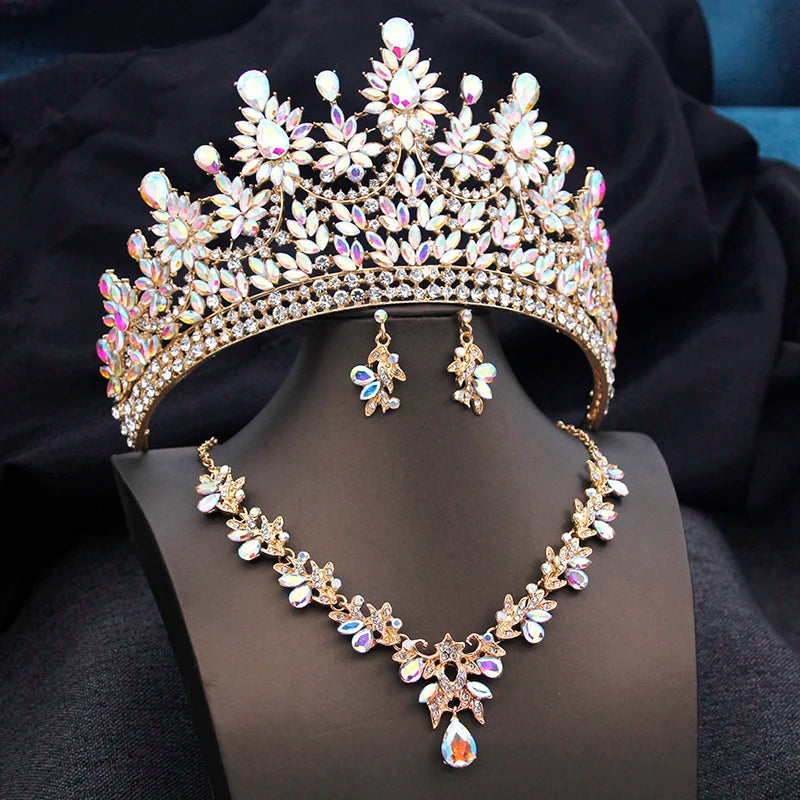 
                      
                        Big Tiara Jewelry Sets Crown Necklace And Earrings Accessories
                      
                    