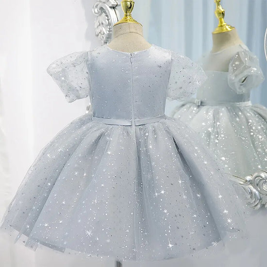 Short Sleeve Above The Knee Flower Girl Dress For Girls