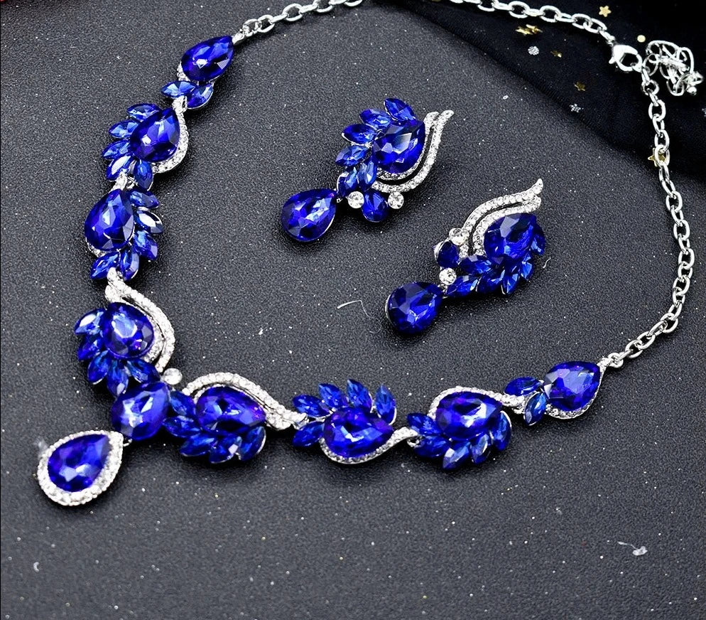 Vintage Necklace Earring Jewelry Set for Women Wedding Party Festival Accessories