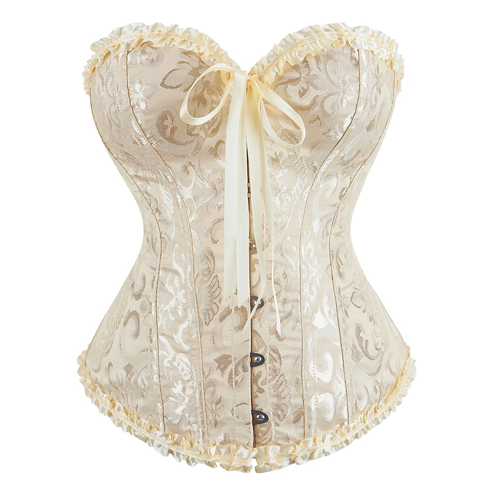 
                      
                        Over Bust Corset Basques Floral Lace Top Bustier
                      
                    