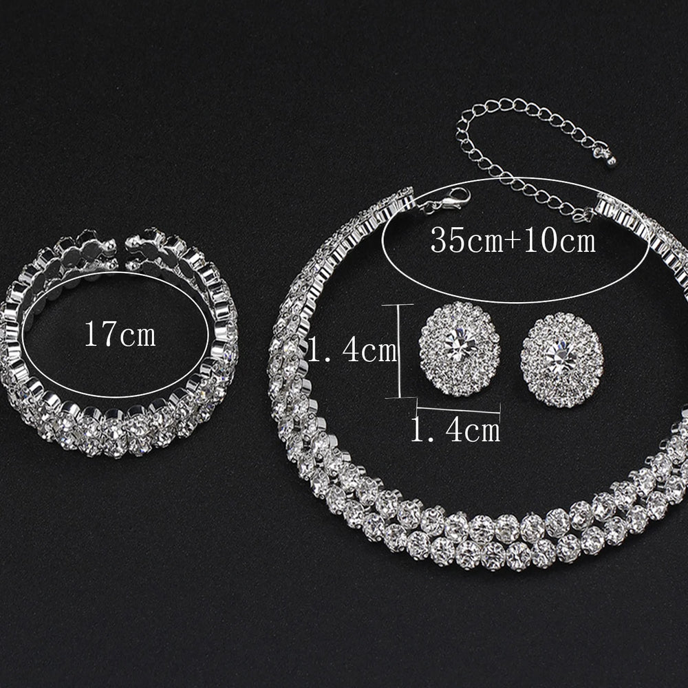 
                      
                        Women's Jewelry Set Crystal Rhinestone Earrings Necklace Bracelet Party Fashion Accessories
                      
                    