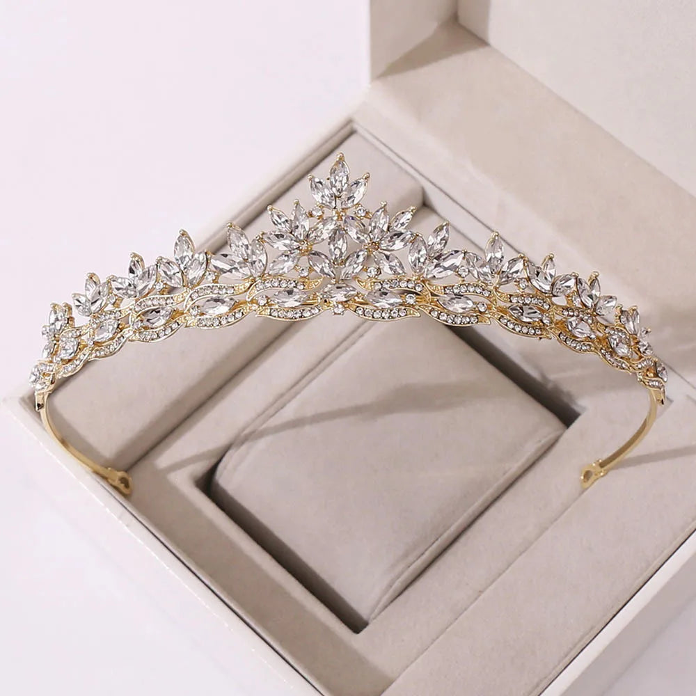 
                      
                        Leaf Rhinestone Tiara For Women Party Wedding Bridal Prom Crystal Crown
                      
                    