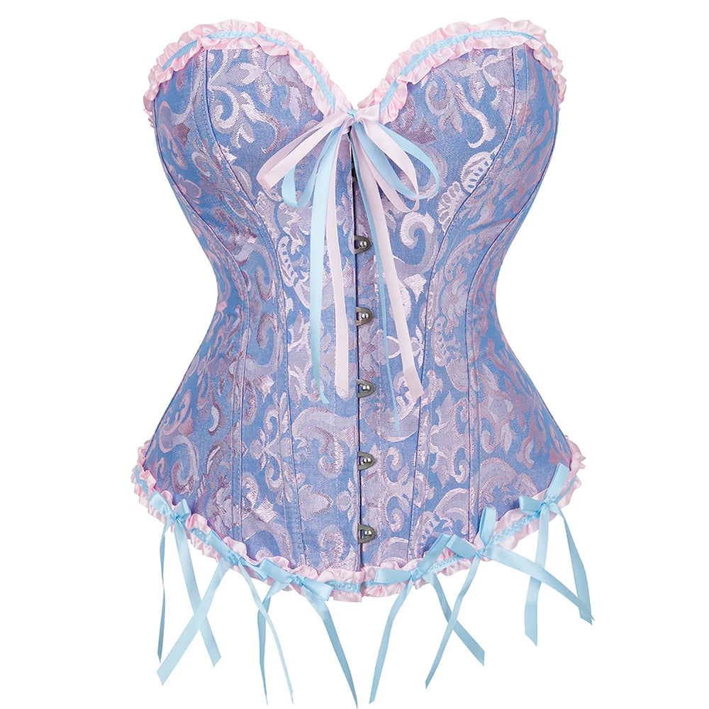 
                      
                        Over Bust Corset Basques Floral Lace Top Bustier
                      
                    