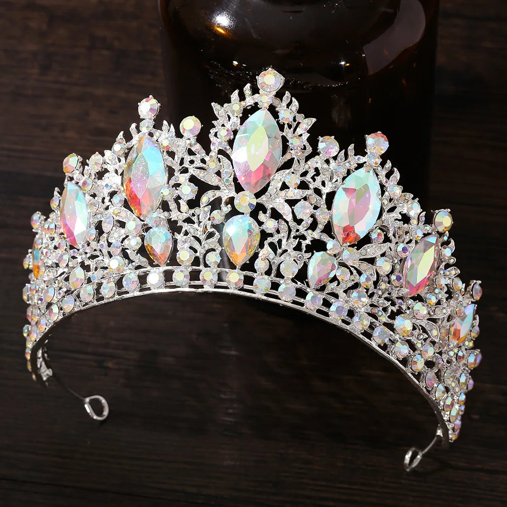 Crystal Tiara Wedding Princess Party Crowns Hair Accessory, Make a radiant statement with this exquisite crystal tiara, 
