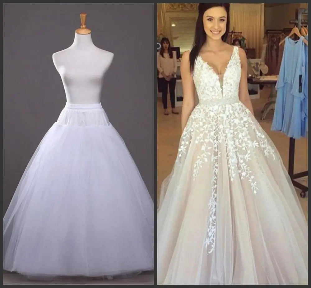 
                      
                        4/6/8 Layers Tulle Petticoat Wedding Accessories Without Hoops For A Line Wedding Dress
                      
                    