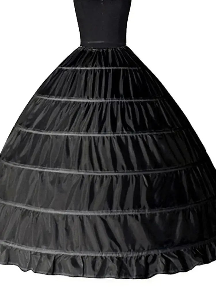 
                      
                        6 Hoop Crinoline Black White Long Petticoat Ball Gown Underskirt Skirt Half Slips Wedding Accessories
                      
                    