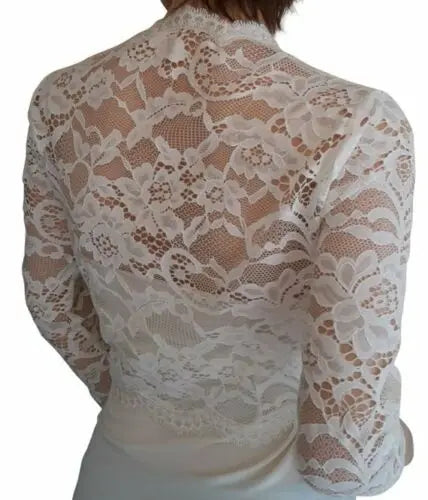 
                      
                        Wedding Bolero Lace Bridal Jackets With Pearl Buttons
                      
                    